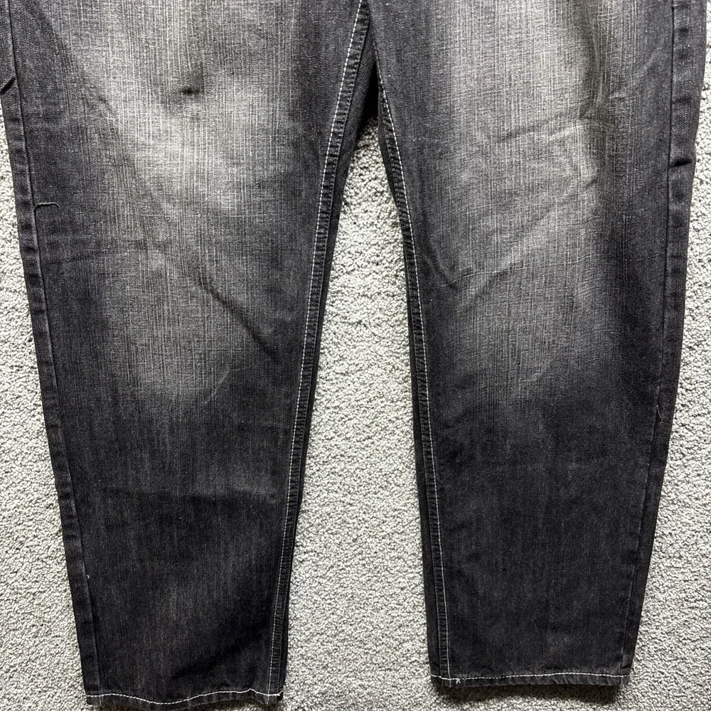 Vintage Southpole Jeans Mens 38x32 Black Denim Y2K Baggy Wide Leg Streetwear EUC